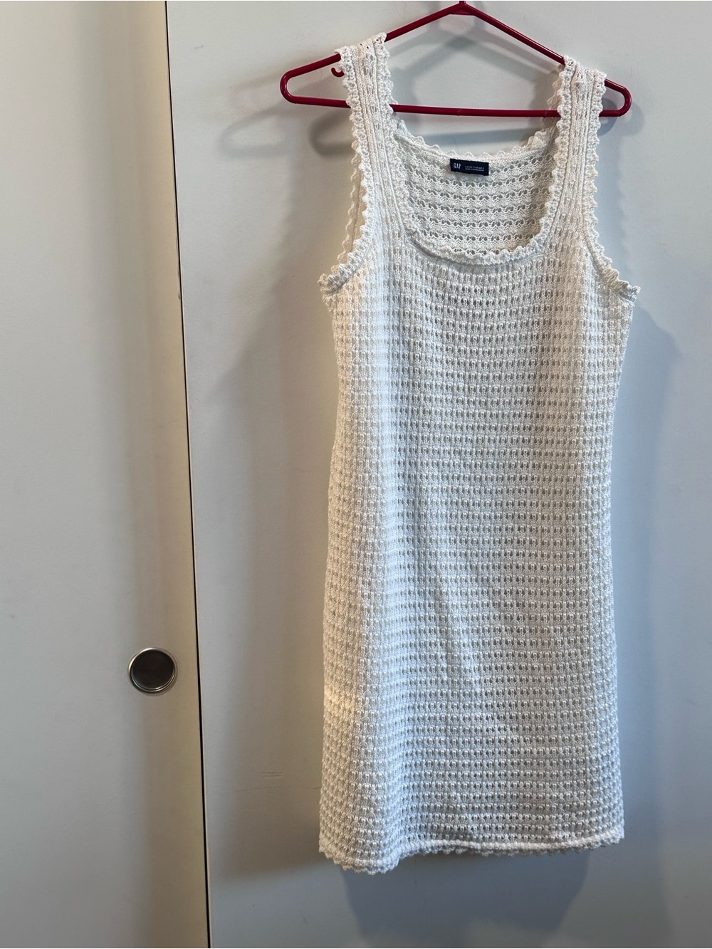 GAP White Crochet Knit Tank Dress